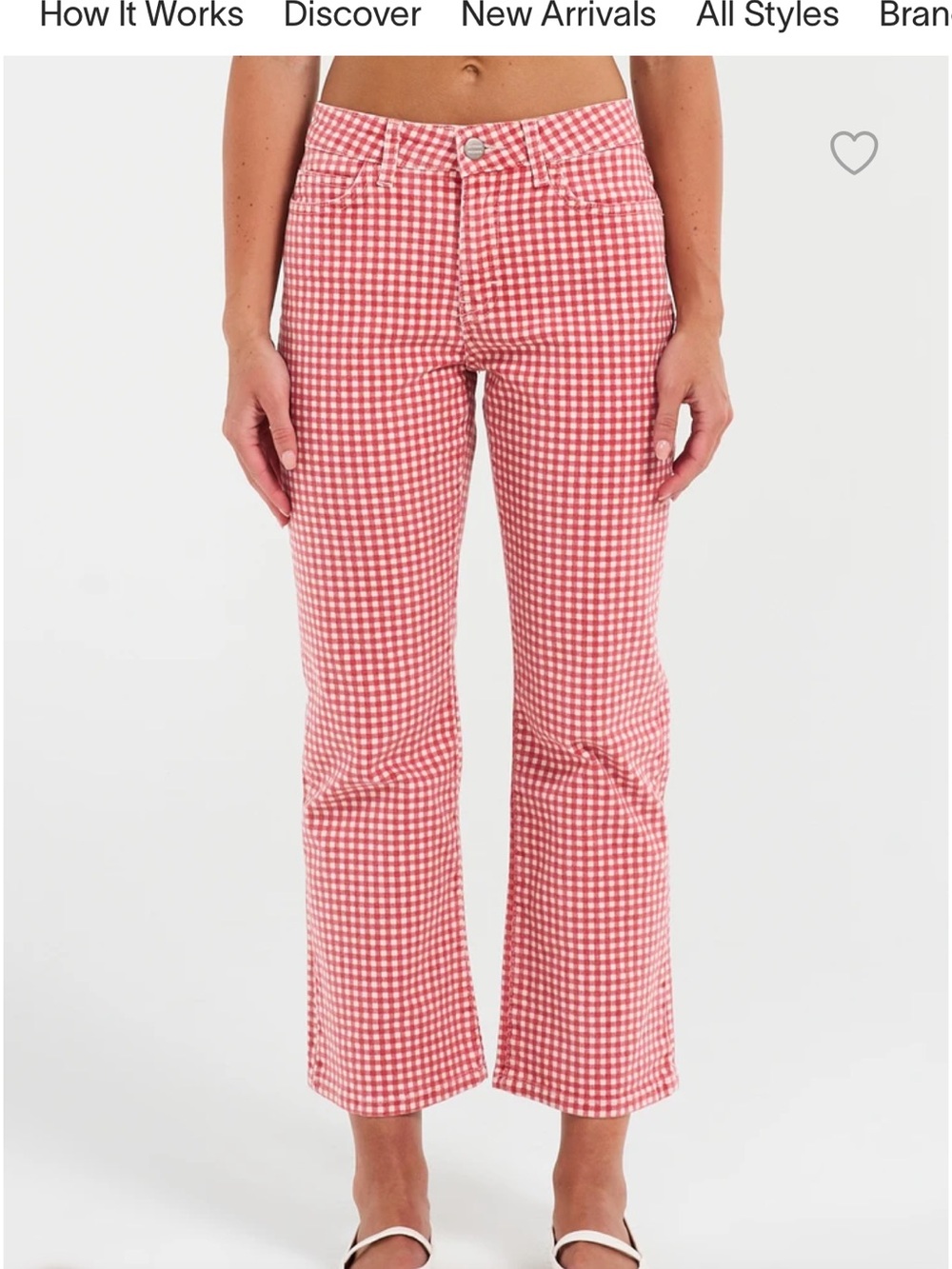 Damson Madder Gingham Crop Flare Jeans